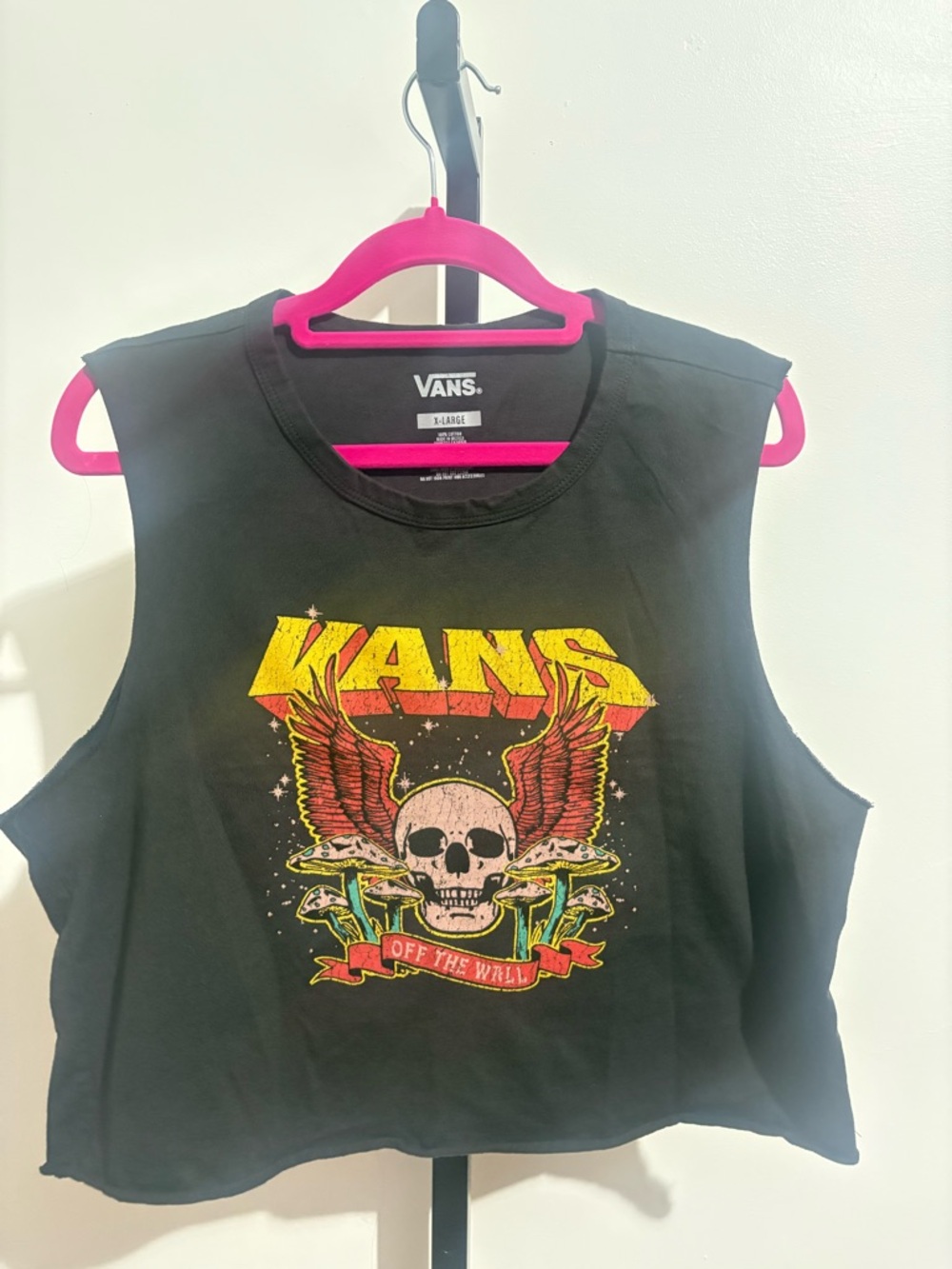 Vans Black Sleeveless Graphic Tank with Skull & Wings